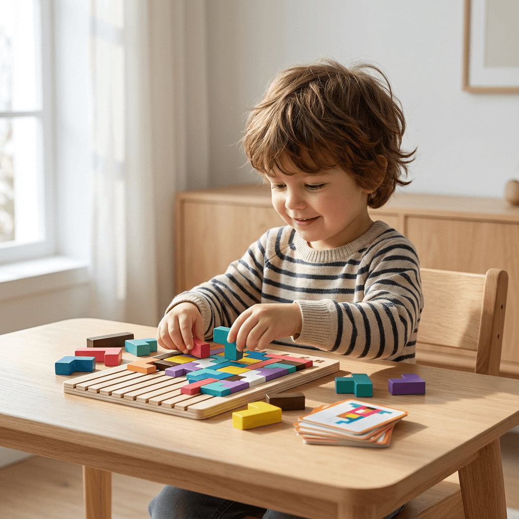 Drewniana Układanka 3D – Logiczna Gra Edukacyjna dla Dzieci 2