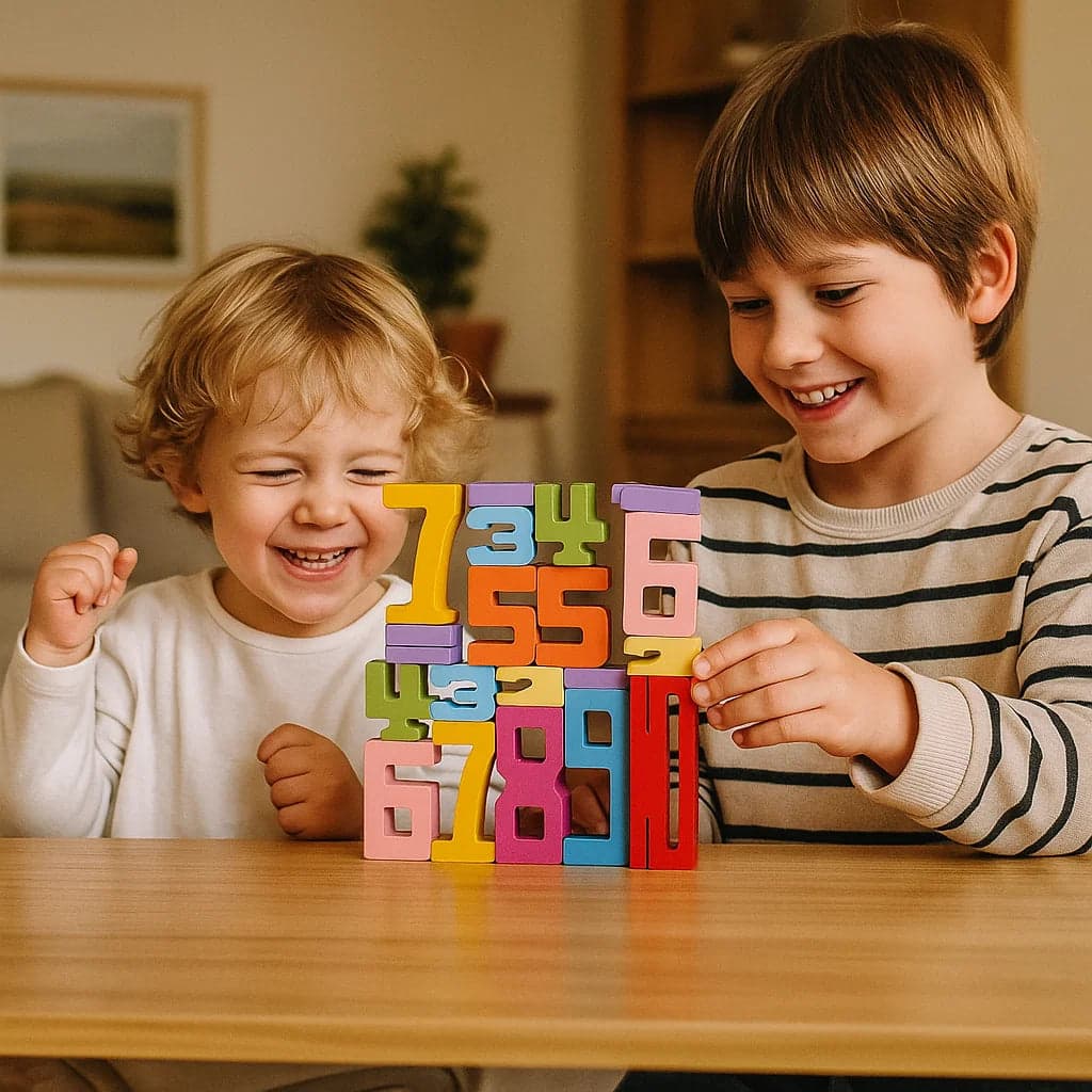 Drewniane Klocki Numeryczne | Edukacyjna Zabawa