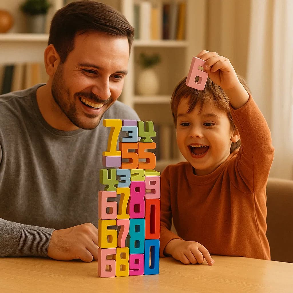 Drewniane Klocki Numeryczne | Edukacyjna Zabawa 2