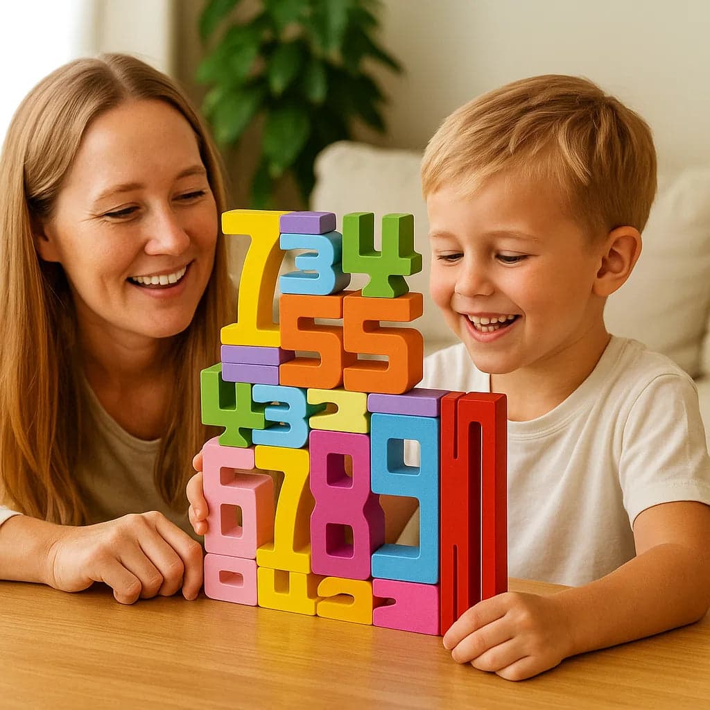 Drewniane Klocki Numeryczne | Edukacyjna Zabawa 3