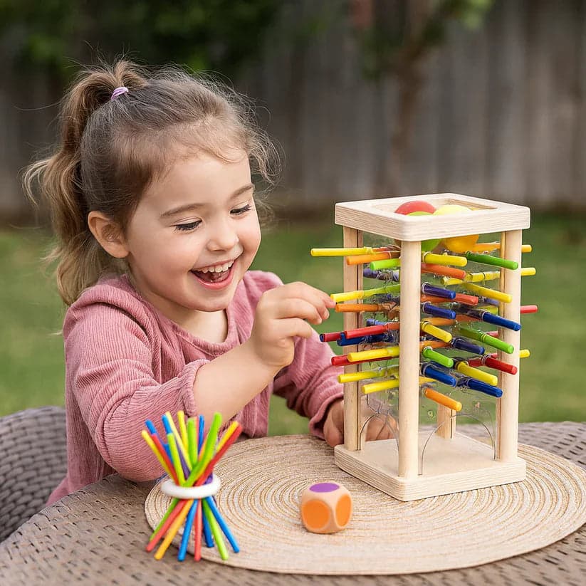 Edukacyjna drewniana gra zręcznościowa 3w1 2