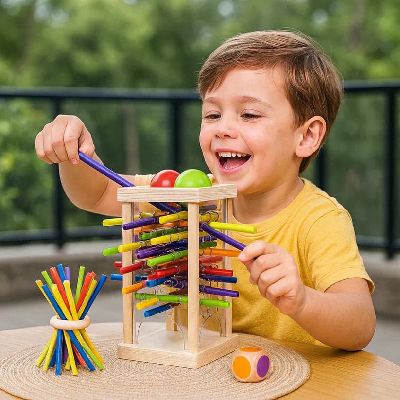 Edukacyjna drewniana gra zręcznościowa 3w1 3