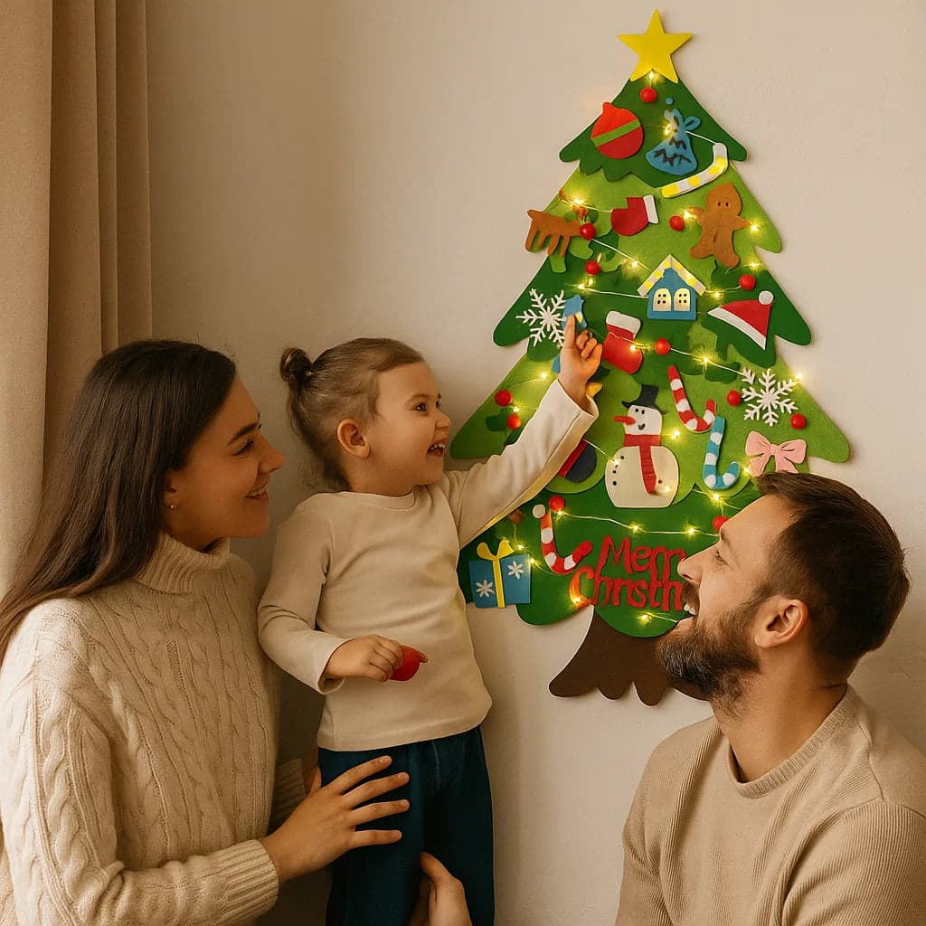 Filcowa choinka DIY dla dzieci | Kreatywna dekoracja 3