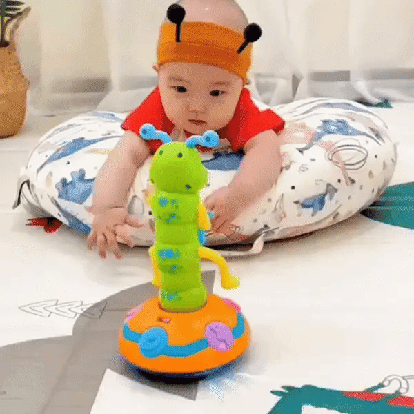 Muzyczna zabawka do raczkowania dla niemowląt | Wirująca gąsienica ze światłami i dźwiękiem do wczesnej nauki i zabawy w ruchu 6