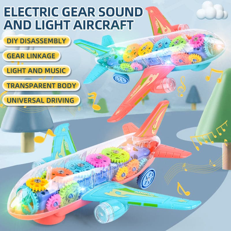Świecący samolot z przekładniami | Edukacyjna zabawa 6