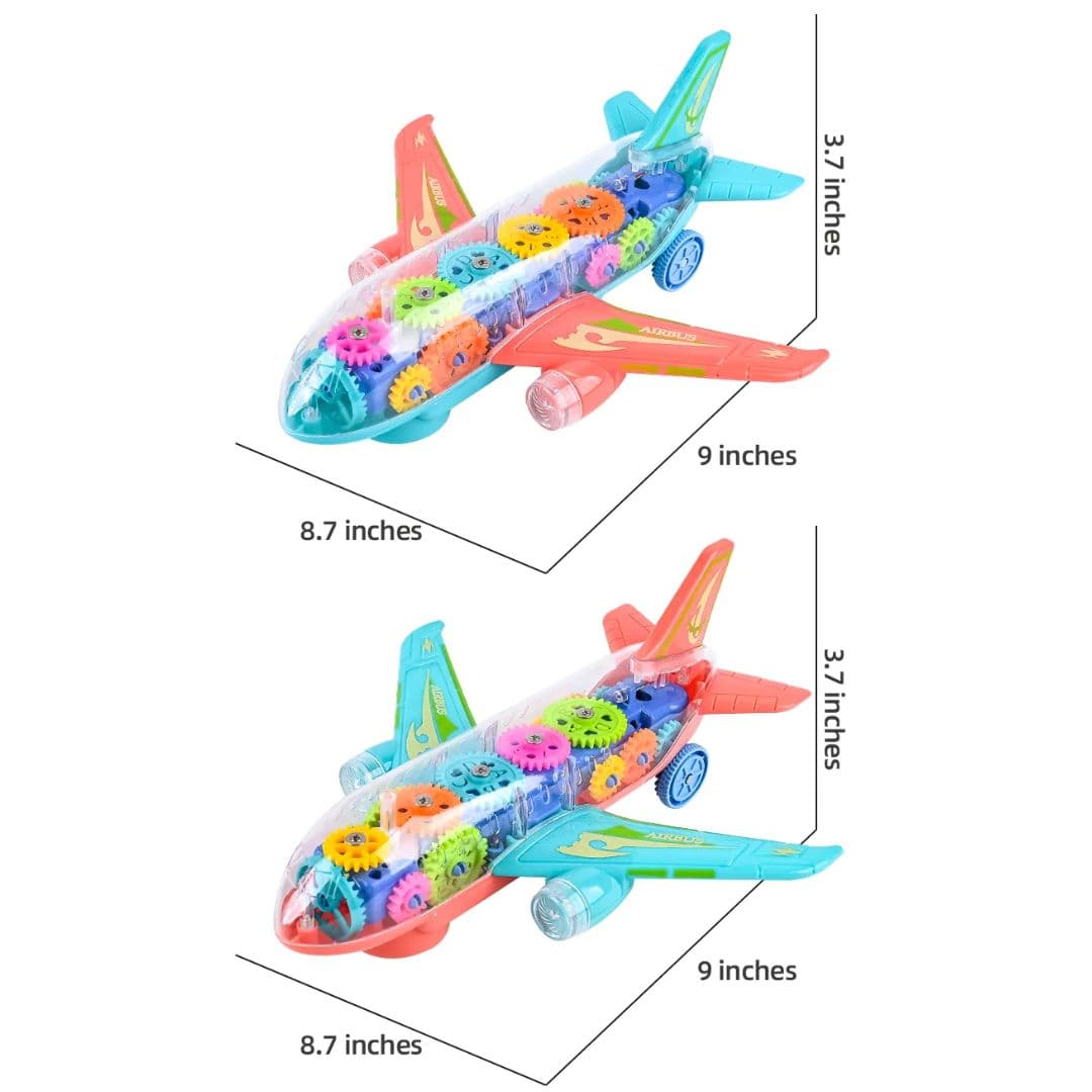 Świecący samolot z przekładniami | Edukacyjna zabawa 7