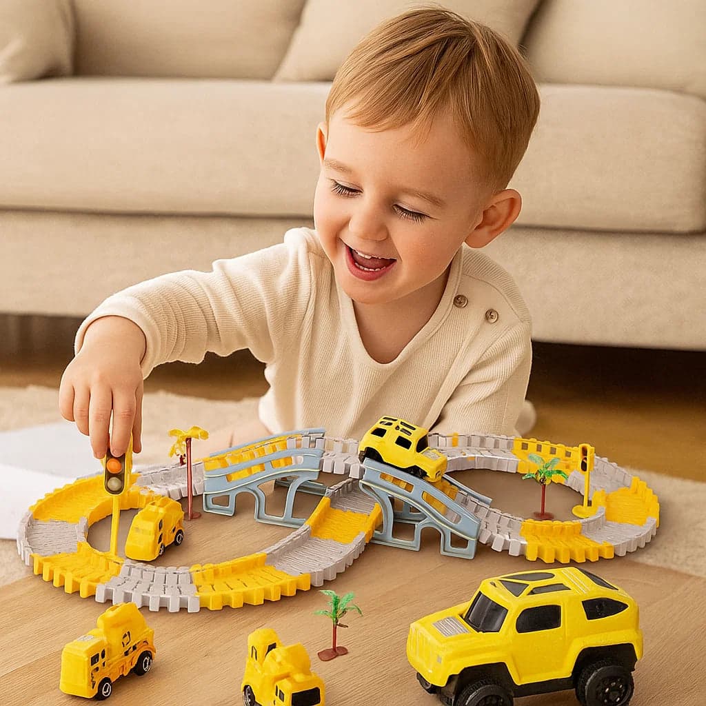 Tor wyścigowy z samochodzikami | rozwija zręczność