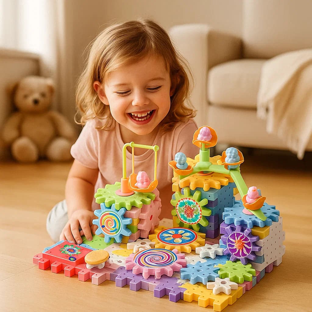 Klocki Konstrukcyjne Mechaniczne | Elektryczna Zabawka Edukacyjna