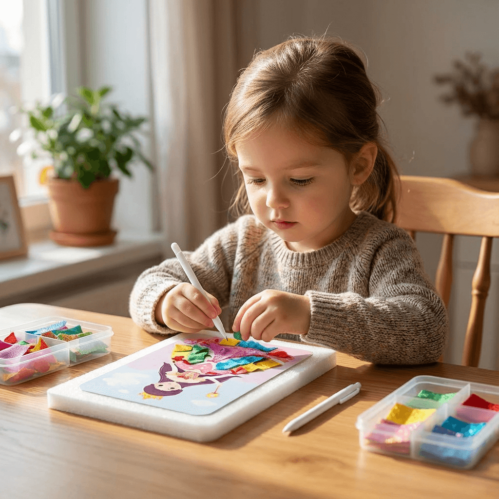 Kreatywny Zestaw Artystyczny DIY – Ubieranki z Tkaniną i Mozaiką