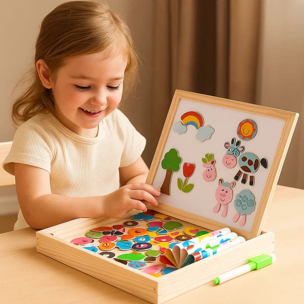 Magnetyczna Tablica Edukacyjna Dla Dzieci | Dwustronna Konstrukcja