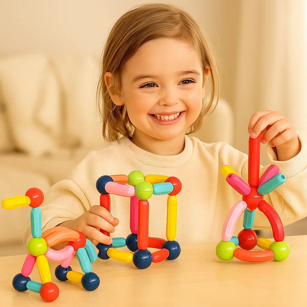 Magnetyczny zestaw konstrukcyjny | Rozwija kreatywność i umiejętności motoryczne