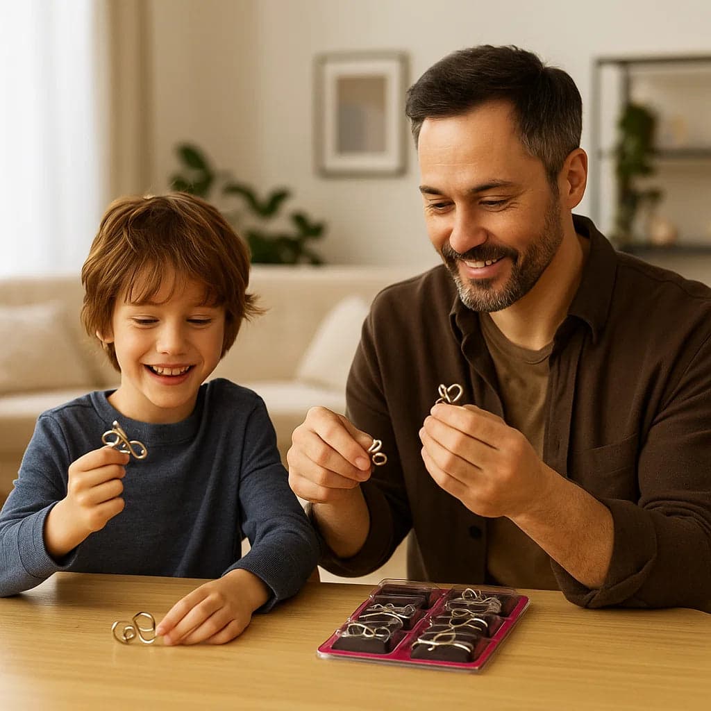 Metalowe Puzzle Pierścieniowe | Rozwija Umiejętności Poznawcze - Gra Logiczna dla Dzieci i Dorosłych