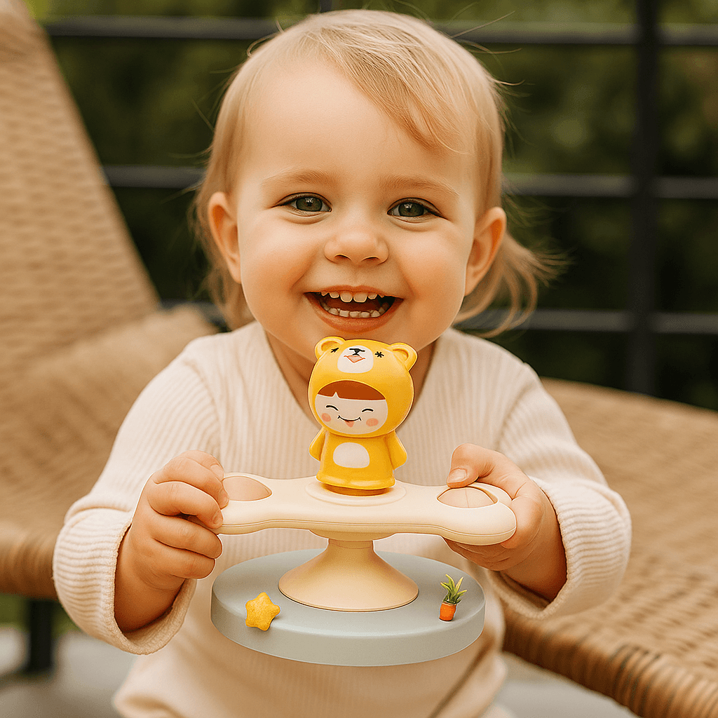 Montessori spinner z przyssawką | Wspiera rozwój motoryczny