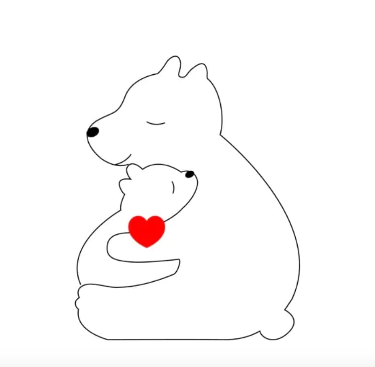 Rodzina misiów | Ręcznie wykonana z naturalnego drewna