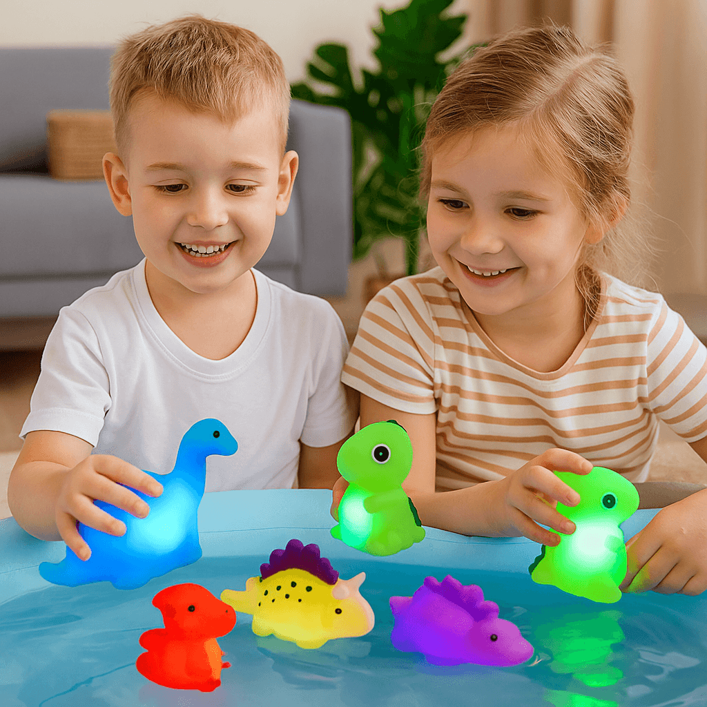 Świecąca zabawka do kąpieli Dinozaur | Bezpieczne i wodoodporne