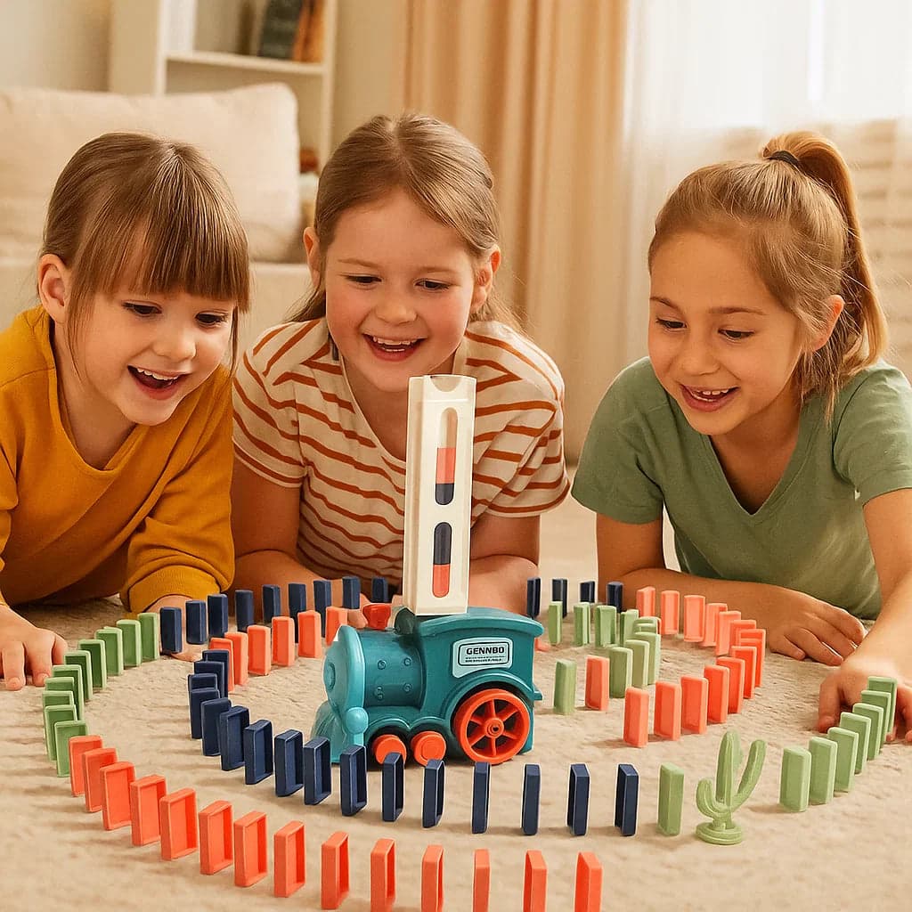 Zabawka kolejowa domino | Automatyczne układanie torów