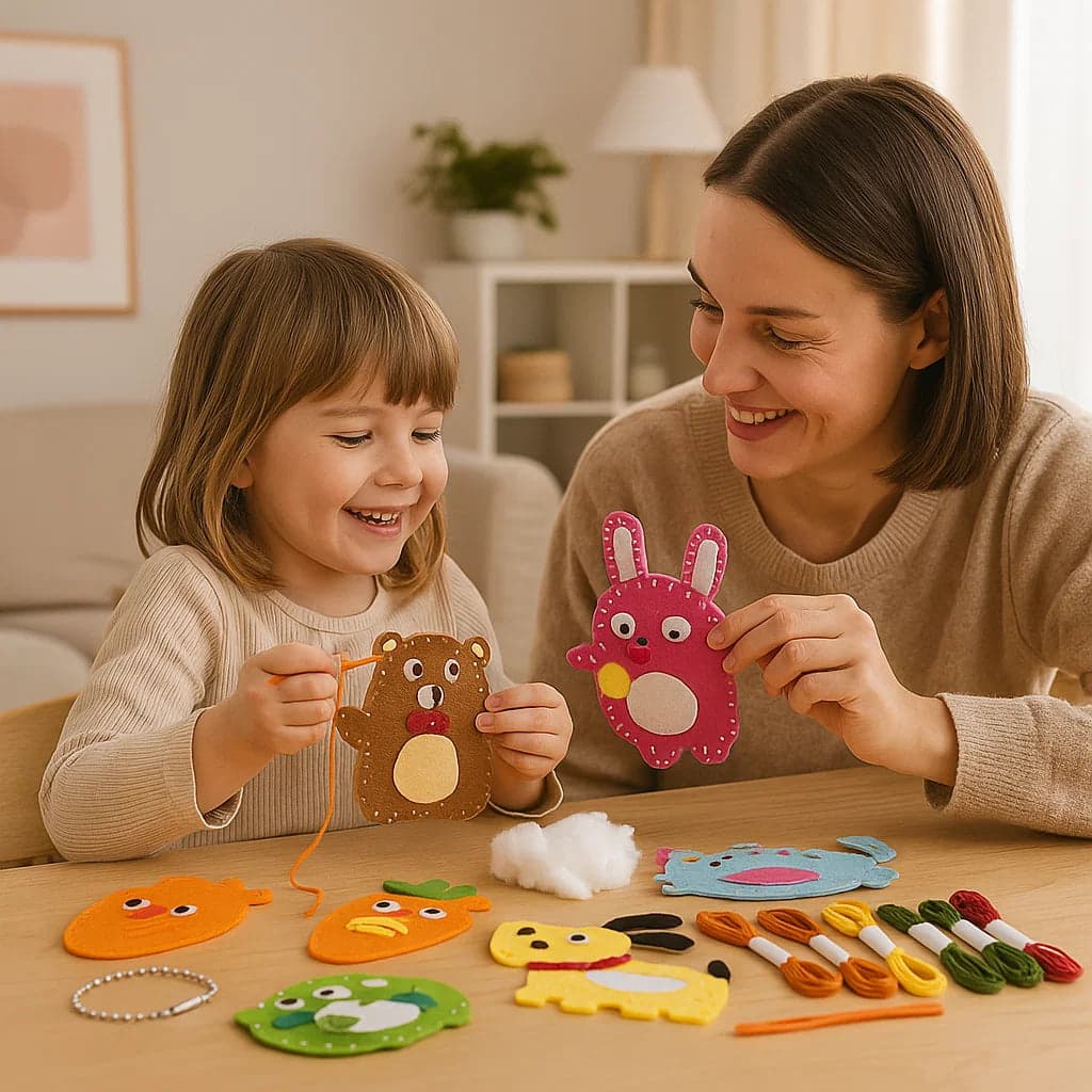 Zestaw Do Szycia Filcowych Zwierzątek | Rozwija Umiejętności Manualne