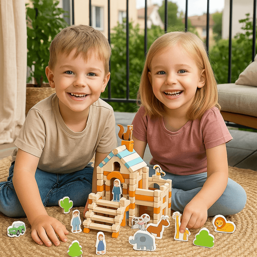 Zestaw klocków drewnianych Montessori | Ekologiczne materiały